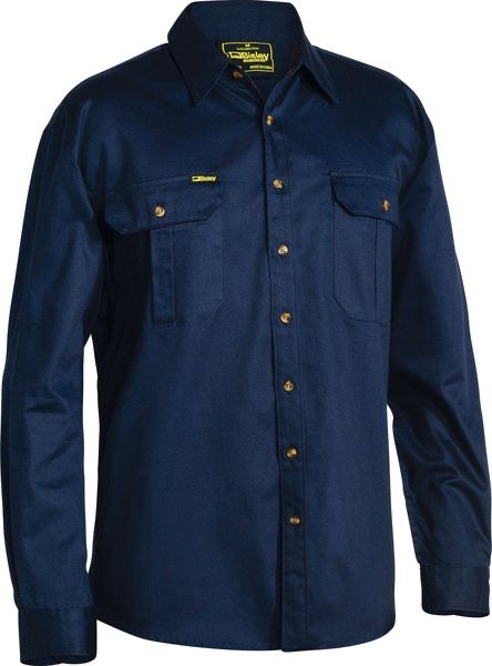 BISLEY L/S DRILL SHIRT FULL BUTTON