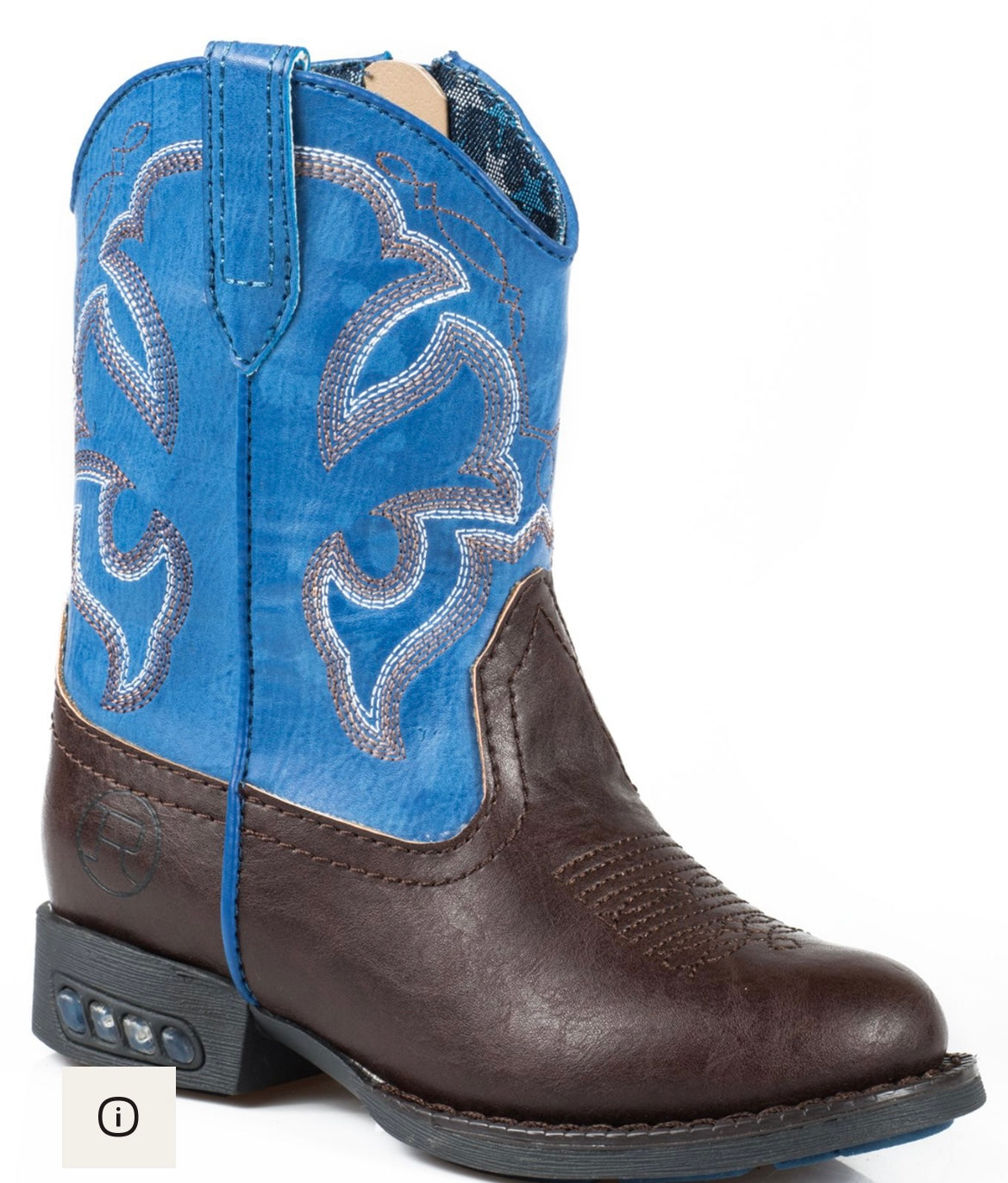 ROPER TODDLERS LIGHTENING BROWN/BLUE BOOTS