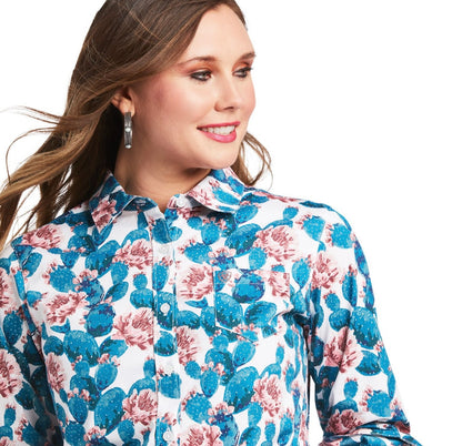 ARIAT WMNS KIRBY STRETCH L/S SHIRT HIBISCUS CACTUS