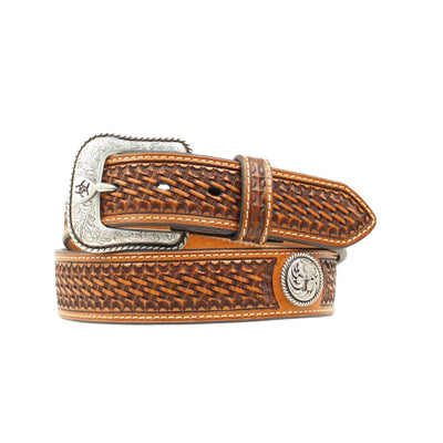 ARIAT MENS BASKETWEAVE STAMPED BELT A1015408