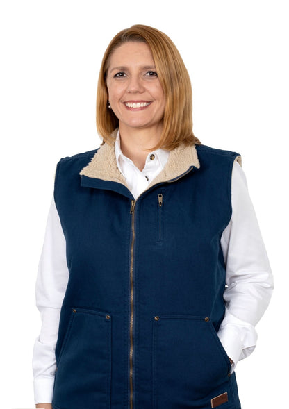 JUST COUNTRY MENS DIAMANTINA SHERPA VEST NAVY