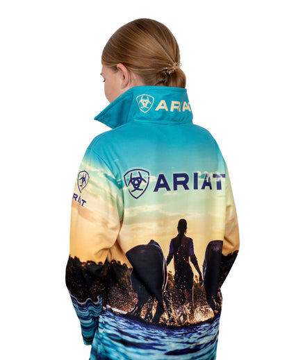 ARIAT GIRLS FISHING SHIRT WESTERN HORSES