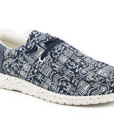 ROPER WMNS HANG LOOSE BLUE/WHITE SLIP ON SHOE