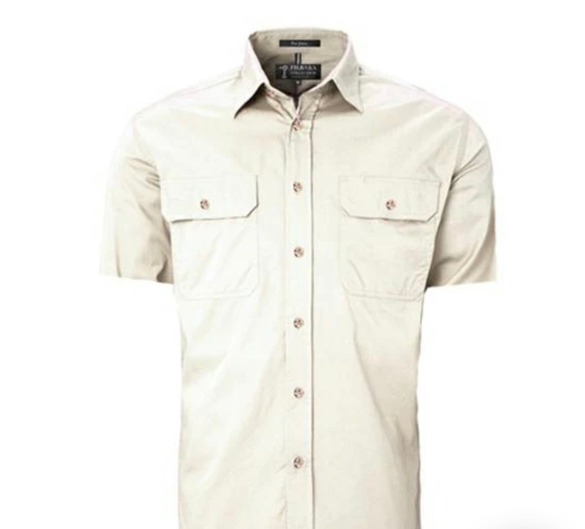 PILBARA MENS S/S SHIRT FULL BUTTON