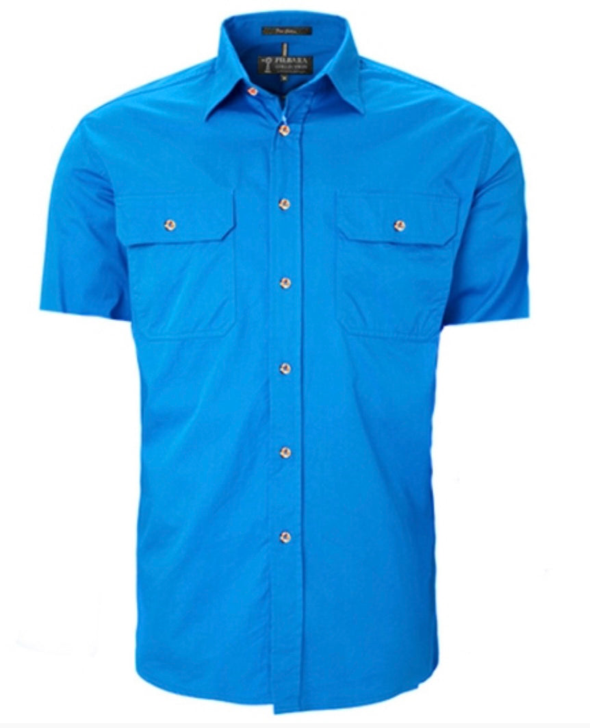 PILBARA MENS S/S SHIRT FULL BUTTON