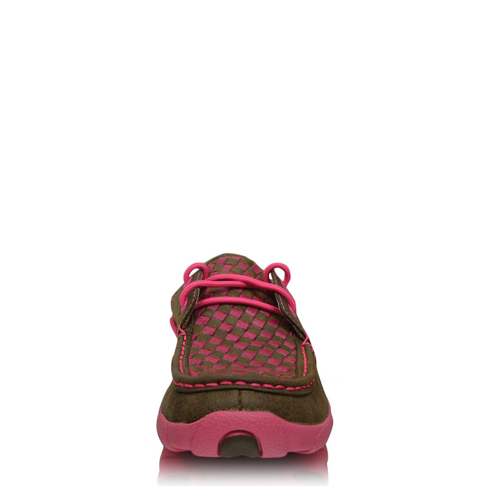 TWISTED X WMNS PINK RIBBON MOCS BOAT SLIP ON D TOE